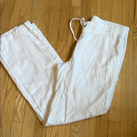 Athleta Pants - Athleta cabo linen wide leg pants white 12T